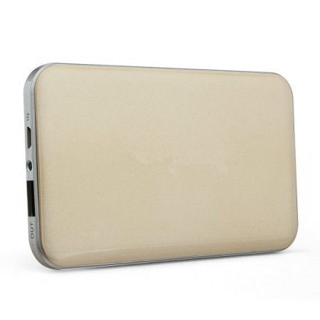 6000mAh 5V 2A Ultra-thin Power Bank for iPhone iPad Mobile Phone Champagne