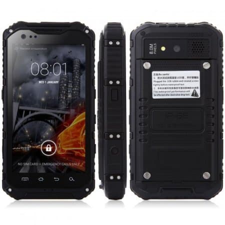 Tengda A9 Smartphone Android 4.4 MTK6582 4.3 Inch IP68 2GB 16GB NFC OTG 3G Black