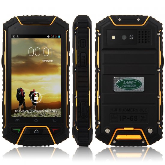 Tengda V6 Smartphone IP68 Android 4.2 MTK6572W 4.0 Inch PTT SOS Black&Yellow