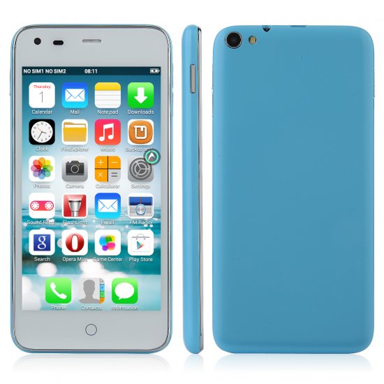 Tengda X5 Smartphone 4.5 Inch SC6825 Dual Core Android 4.0 Dual Camera Blue
