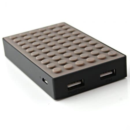 Le touch 4000mAh Universal Power Stone Power Bank Double USB for iPhone iPad Smart Phone Tablet- Coffee