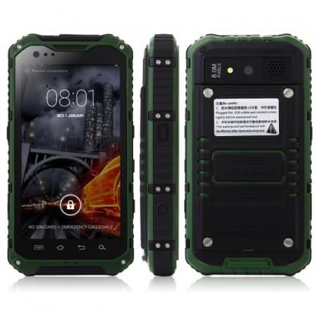 Tengda A9 Smartphone Android 4.4 MTK6582 4.3 Inch IP68 2GB 16GB NFC OTG 3G Green