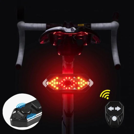 Bicycle Turning Signal Light USB Rechargeable Bike Tail Light Remote Control Bicycle Turn Indicator Light Taillight Safety Warning Lamp