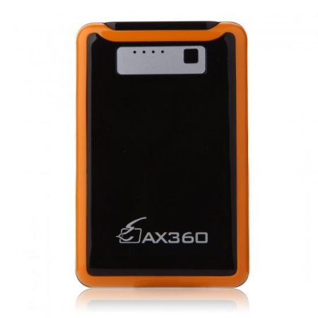 AX360 11000mAh Dual USB Power Bank for iPhone iPad Smartphone Black