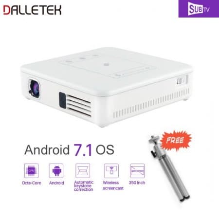 Mini Projector Android 7.1 Syetem With WIFI Bluetooth With One Year Global SUBTV Channels.