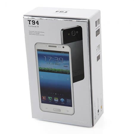 Tengda T94 Smartphone Android 4.2 MTK6589 Quad Core 1G 4G 5.0 Inch HD Screen 8.0MP Camera- Black & White