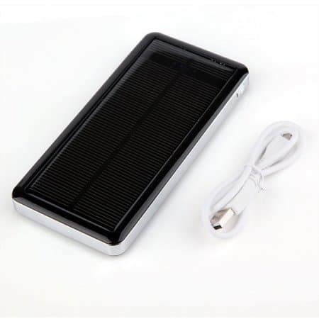 12800mAh Power Bank Solar Charger for iPad iPhone Smartphone Black
