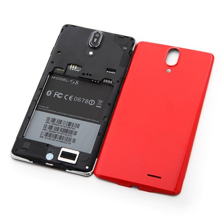 S8 Smartphone Android 4.2 MTK6589 Quad Core 6.0 Inch HD Screen 3G Gesture Sensing 1GB 16GB -Red