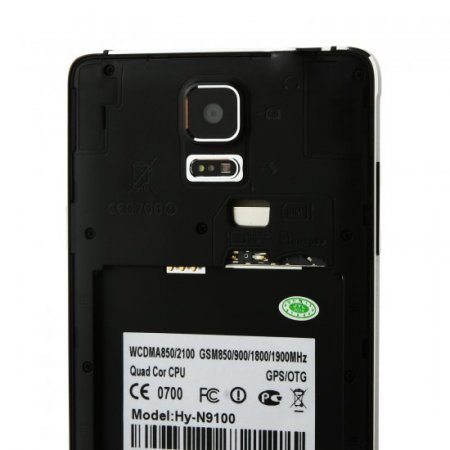 Kingelon N9500 Note4 Smartphone 5.7 Inch HD OGS Screen MTK6582 Quad Core 1GB 8GB Black