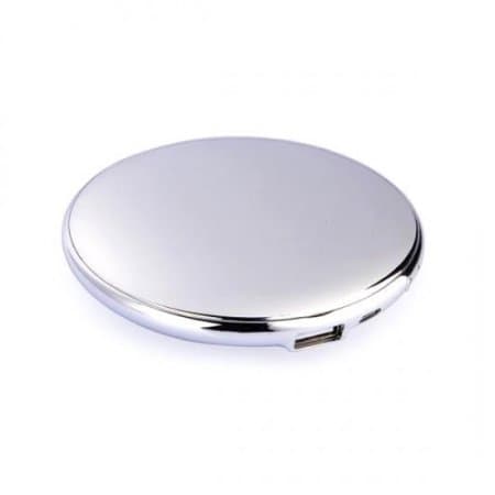 Fashion Lady Cosmetic Mirror 7000mAh USB External Power Bank for Smartphones Silver