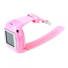 MQ007 Watch Phone Quad Band 1.5 Inch Touch Screen Camera Bluetooth FM Cellphone with Bluetooth Earphone - Pink