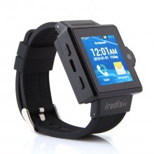 I6 Watch Phone 1.54 Inch MTK6577 Android 4.0 Camera 4GB GPS 3G - Black