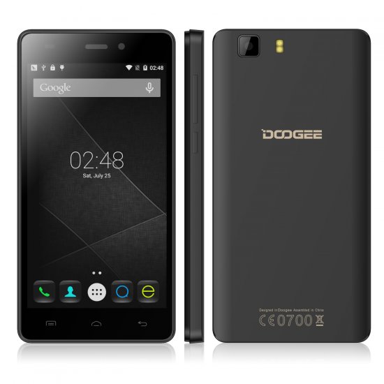 DOOGEE X5 Pro Smartphone 4G 64bit MTK6735 Quad Core 2GB 16GB 5.0 Inch HD Screen Black
