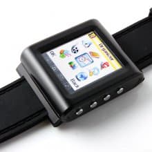 AK912 Watch Phone Silicon Strap Single SIM Card Pinhole Camera FM Bluetooth 1.6 Inch Touch Screen- Black