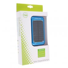 3500mAh Solar Charger Power Bank with 6 Connectors for iPhone Smart Phone- Blue