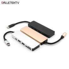 5 in 1 USB Hub Type-C to 4 Port USB3.0+USB2.0+TF/Micro SD+SD Type C PD Adapter Charging USB-C Hub Card Reader For Mac OS Window