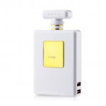 12000mAh Perfume Bottle Shaped Dual USB Power Bank for Smartphone -White