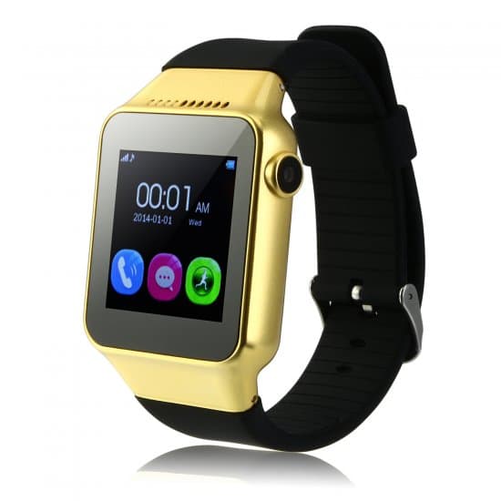 ZGPAX S39 Smart Watch Phone 1.54 Inch Touch Screen Bluetooth Camera FM Black+Gold - Click Image to Close