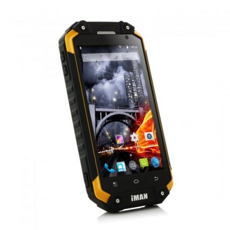 iMAN i6 Walkie Talkie Smartphone IP68 Android 4.4 MTK6592 4.7 Inch 2GB 32GB NFC Yellow