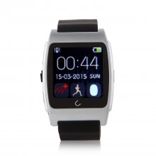 U Watch UX Bluetooth Watch Heart Rate Monitor for iOS And Android Smartphones Silver