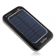 3500mAh Solar Charger Power Bank with 6 Connectors for iPhone Smart Phone- Black