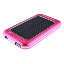 3500mAh Solar Charger Power Bank with 6 Connectors for iPhone Smart Phone- Rose
