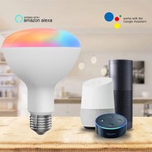 Tuya Wifi/BLE LED Smart Light Bulb,BR30 LED,Smart Flood Light Dimmable,Compatible with Tmall Genie/Alexa/GoogleHome,No Hub Required,(2-pack)