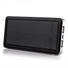 12800mAh Power Bank Solar Charger for iPad iPhone Smartphone Black