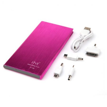 IHT P-18 18000mAh Dual USB Power Bank for iPhone iPad Smartphone - Rose