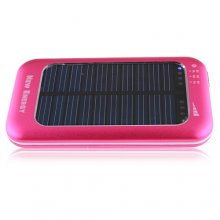 3500mAh Solar Charger Power Bank with 6 Connectors for iPhone Smart Phone- Rose
