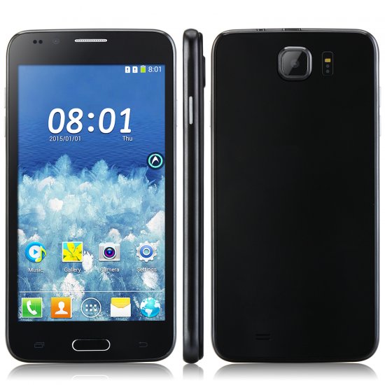 Tengda S6 Smartphone 5.0 Inch MTK6572M Dual Core Android 4.4 GPS Black - Click Image to Close