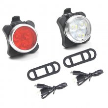 USB Charging Bicycle Taillight Headlight Kit Mountain Bike Riding Night Warning Light