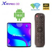 IPTV BOX X88 Pro 10 RK3318 Android 10.0 Quad-Core 4K 1080P Media Player Smart TV Box 2.4G/5G Dual Band Wifi Set Top Box