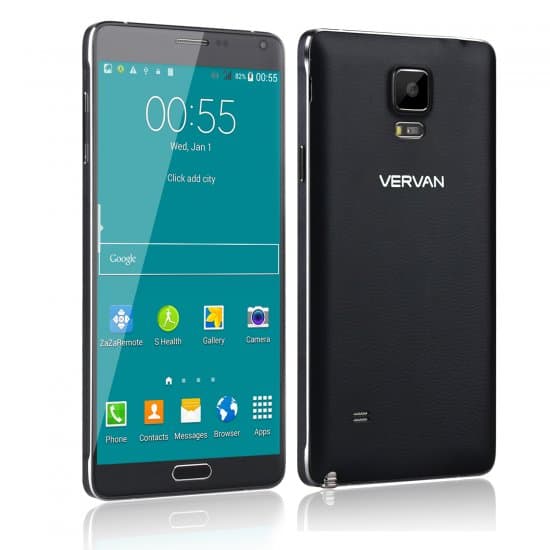 Vervan Vnote Plus Smartphone 5.7 Inch Touch ID IR Remote MTK6592 1.7GHz 1GB 16GB Black