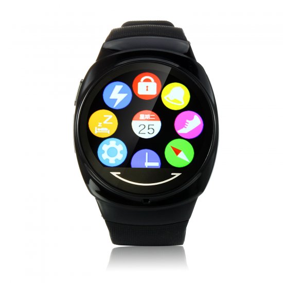 UWATCH UO 1.3 Inch Bluetooth 4.0 Waterproof Support Remote Control for Smartphone Black - Click Image to Close