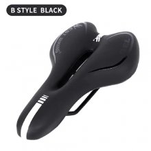 Bike Saddle Silicone Cushion PU Leather Surface Silica Filled Gel Comfortable Cycling Seat - B Style Black China