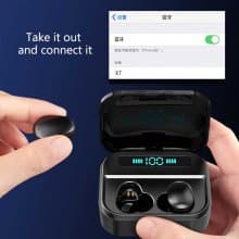 Mini Wireless Headsets TWS Bluetooth Earphones Sports Fitness Earbuds IPX7 Fingerprint Touch Waterproof Headset With 2200mAh Charging Box