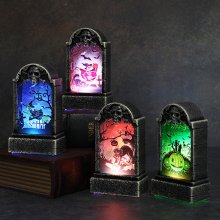 Halloween tombstone dress up props LED luminous skull tombstone ghost festival horror decorations desktop decoration