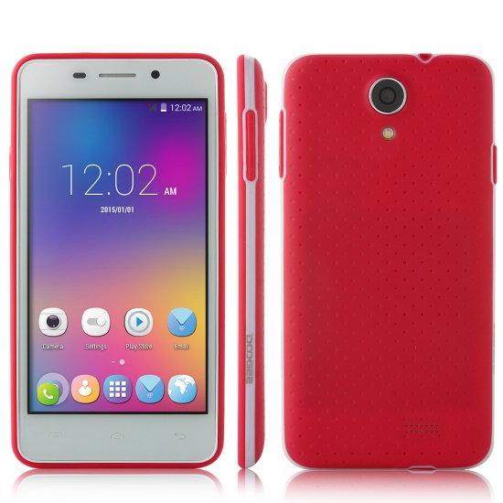 DOOGEE LEO DG280 Smartphone Anti-shock Android 5.0 MTK6582 1GB 8GB 4.5 Inch Red - Click Image to Close