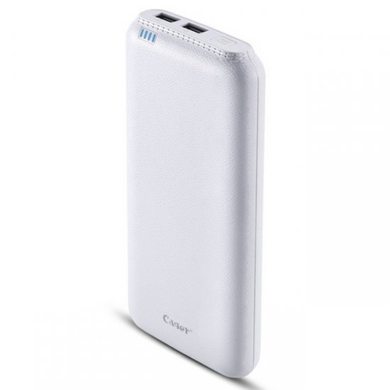 Cager B20000 Double USB Port 20000mAh Smart Power Bank For Smartphones Tablet PC White - Click Image to Close