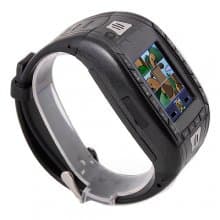 AK11 Watch Phone Single SIM Card Camera FM Bluetooth Ebook 1.2 Inch Touch Screen- Black