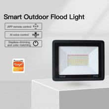Tuya Wifi+BLE Smart LED Flood Light,Outdoor Indoor RGB smart Light,Dimmable Color Changing Stage Light, smart control,IP66 Waterproof(2-pack)