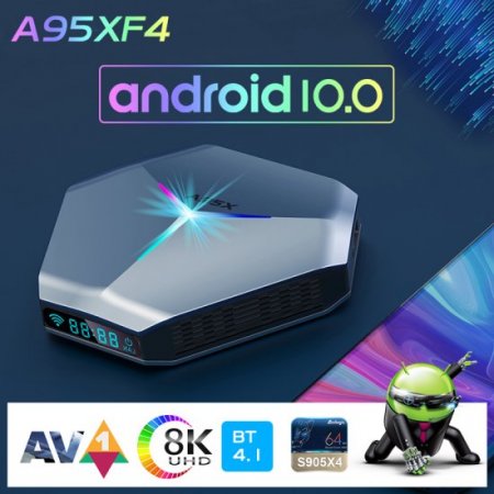 A95XF4 Android10.0 Smart TV iptv Box Amlogic S905X4 AV1 Display 8K 4G64G 4G128G BT Set Top Box 2.4/5G WIFI Support Youtube Netflix