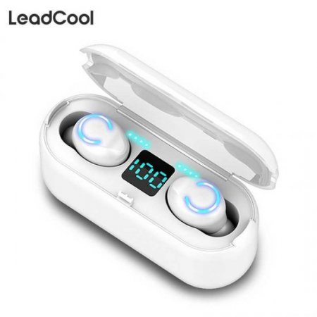 F9-8BS Cordless Bluetooth Earphone Noise Reducing Earbuds waterproof Mini Earbuds Gaming Sport Headset 3500mAh charging box With LED Display