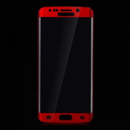 0.2mm Electroplating Tempered Glass Screen Protector for SAMSUNG S6 Edge Red