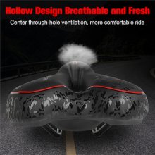 Shock Absorbing Hollow Bicycle Saddle Anti Skid GEL PU Extra Soft Mountain Bike Saddle MTB Road Cycling Seat Bicycle Accessories - 350G White no Clamp CHINA