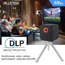 Wireless Mini Projector Android 5.2 Wifi & Bluetooth 4.1 With One Year European IUDTV 1080P Channels.