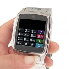 TW810 Watches Style Cell Phone IPS Screen Bluetooth Java Camera Silver
