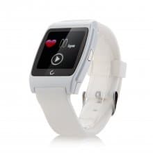 U Watch UX Bluetooth Watch Heart Rate Monitor for iOS And Android Smartphones White