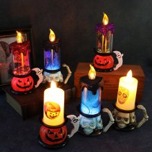 Halloween Decorative Prop Skull Pumpkin Candle Light LED Glowing Candle Halloween Decorations